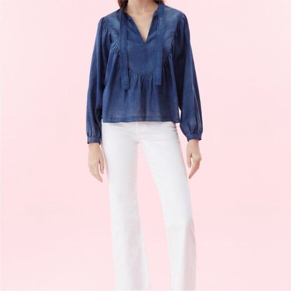 Rebecca Taylor Blue Denim Top - Picture 3 of 8
